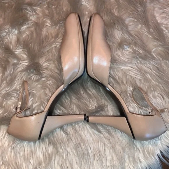 Nine West Playground Leather Pumps w/ Ankle Strap Nude Womens Shoe Size 9.5M - Picture 5 of 15